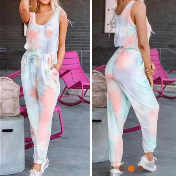 FREE with purchase over $30 🤩Women’s Cotton Candy Tie Dye Romper - Picture 1 of 4